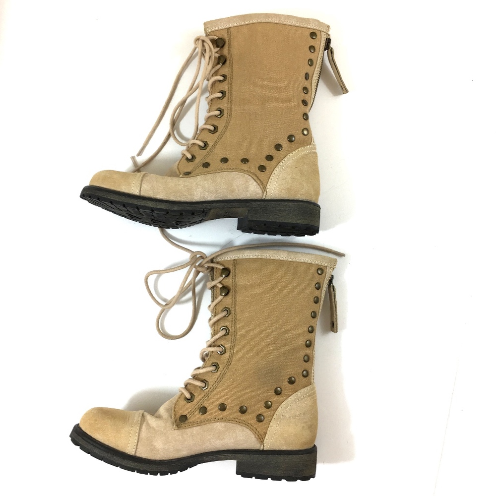 Roxy Concord Combat Boot Faux Suede Canvas - 7 -